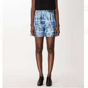 Osei Duro marine chalk linen shorts